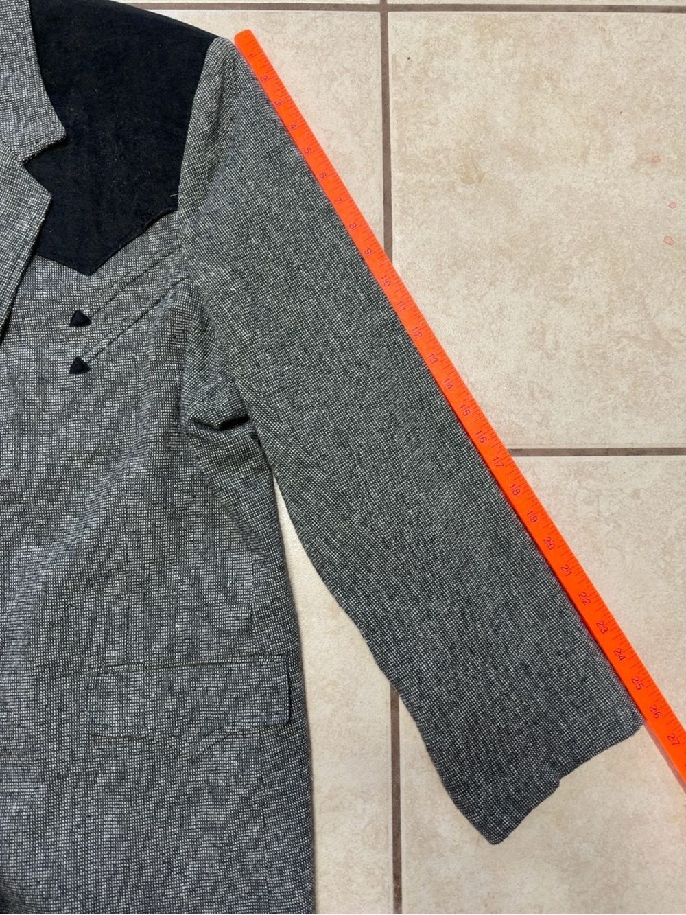 Vintage Pioneer Wear Western Sport Coat Blazer 54L USA Gray Black Cowboy Rodeo - Picture 7 of 11